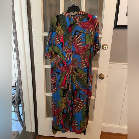 FARM Rio Blue Leaf Print Jumpsuit - Picture 6 of 11